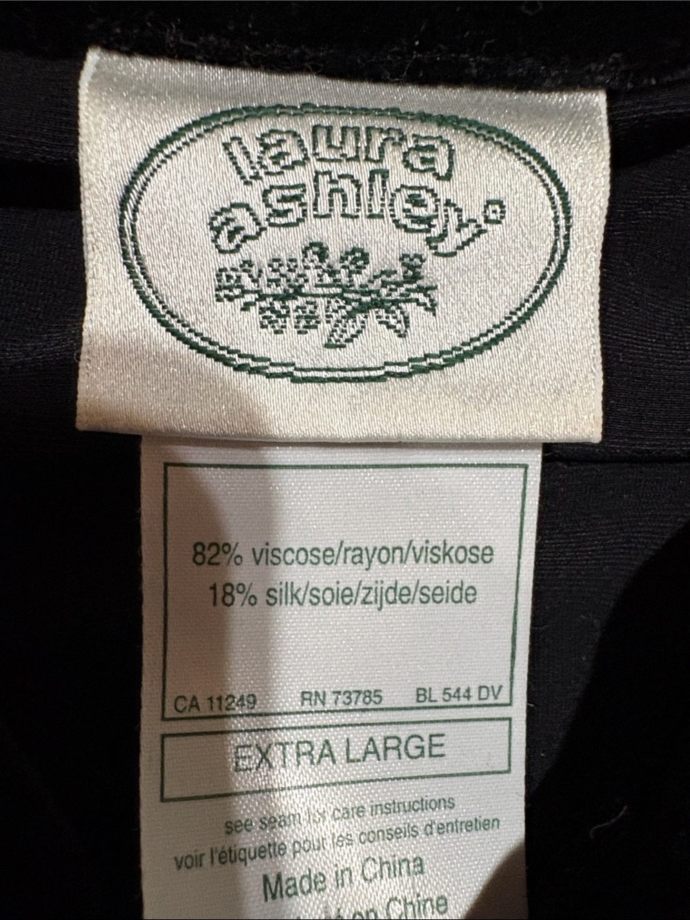 Laura Ashley Black Velvet Button-Down Tunic. F7 - Picture 6 of 6